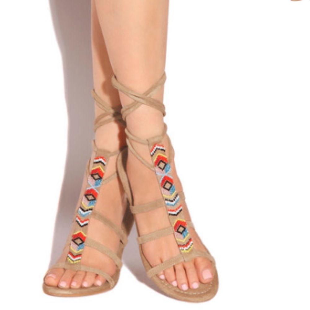 beaded wrap sandal
